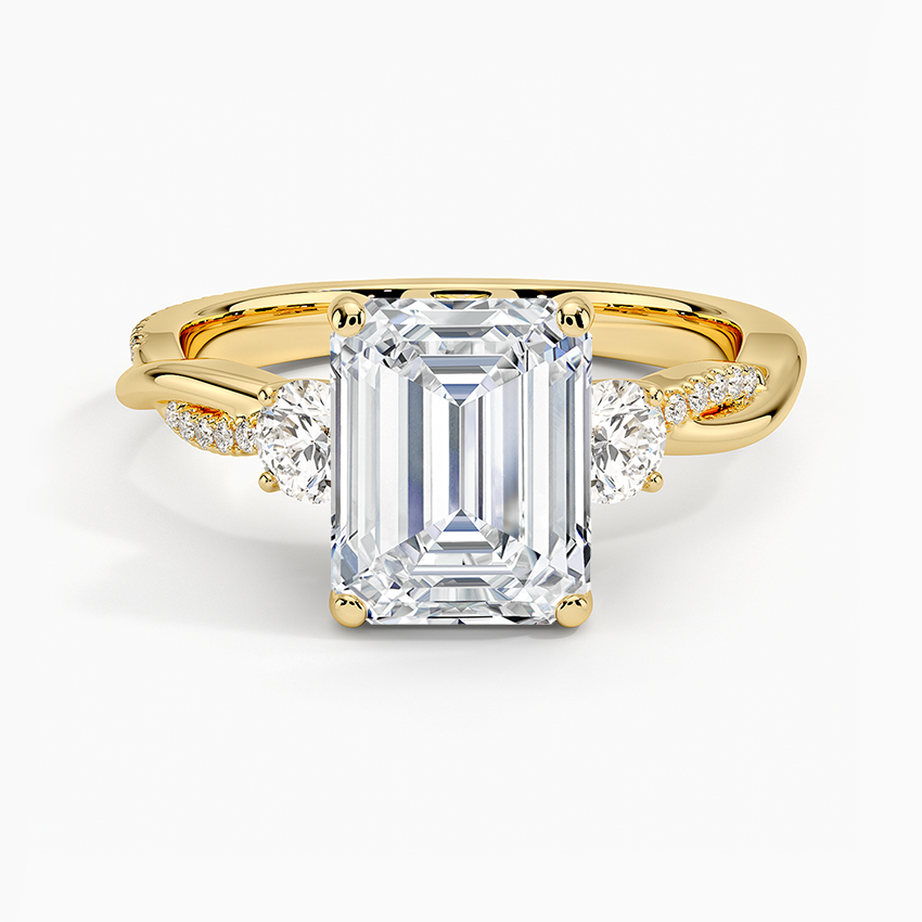 Three Stone Vine Moissanite Engagement Ring-VOOGME