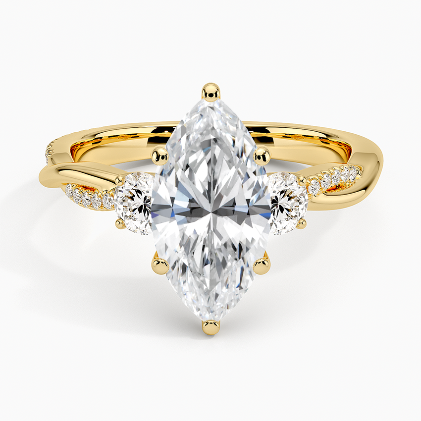 Three Stone Vine Moissanite Engagement Ring-VOOGME