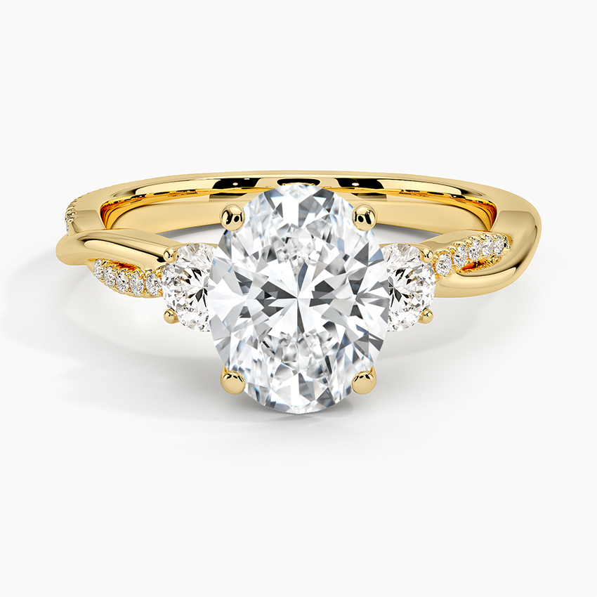 Three Stone Vine Moissanite Engagement Ring-VOOGME