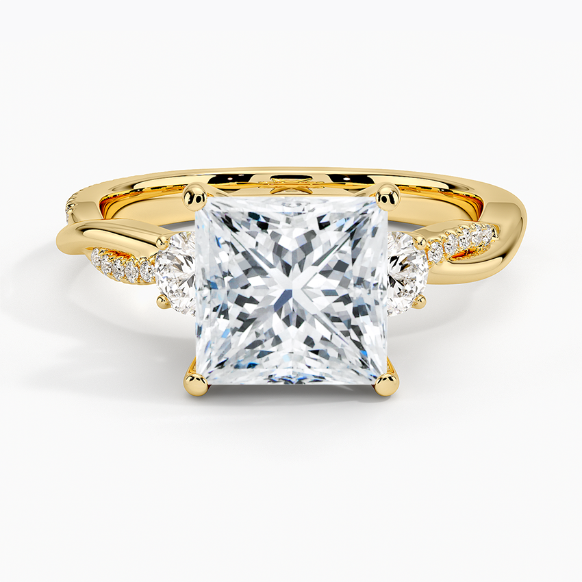 Three Stone Vine Moissanite Engagement Ring-VOOGME