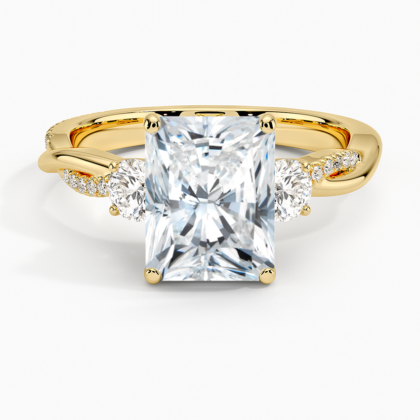 Three Stone Vine Moissanite Engagement Ring-VOOGME