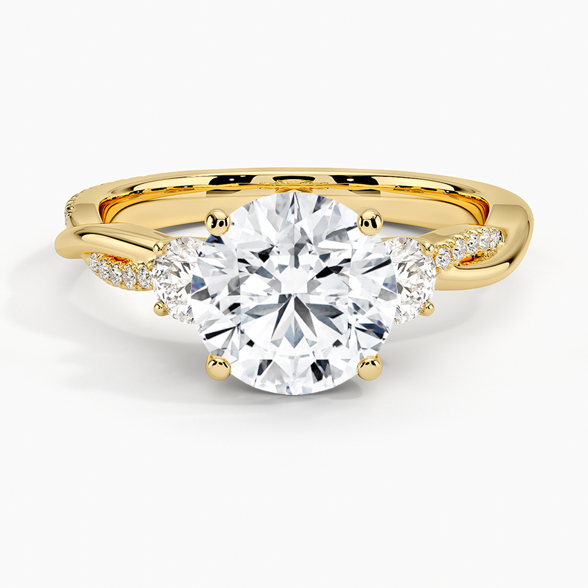 Three Stone Vine Moissanite Engagement Ring-VOOGME