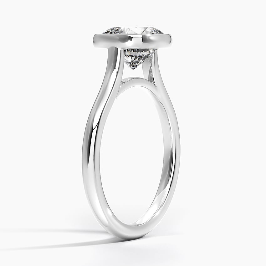 Solitaire Bezel Moissanite Engagement Ring-VOOGME