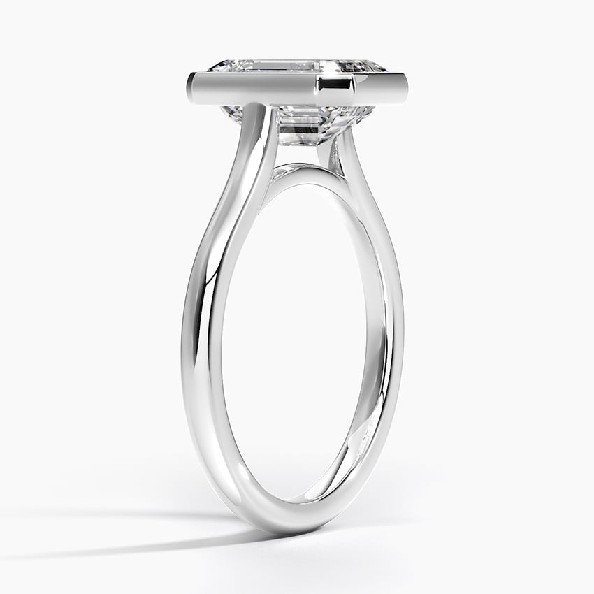 Solitaire Bezel Moissanite Engagement Ring-VOOGME