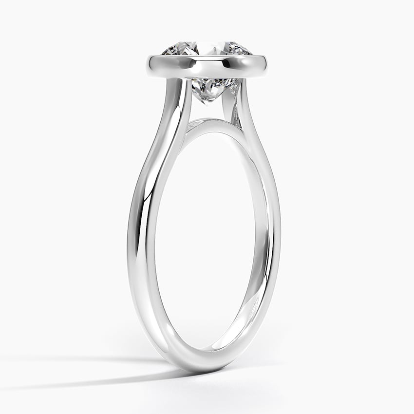 Solitaire Bezel Moissanite Engagement Ring-VOOGME