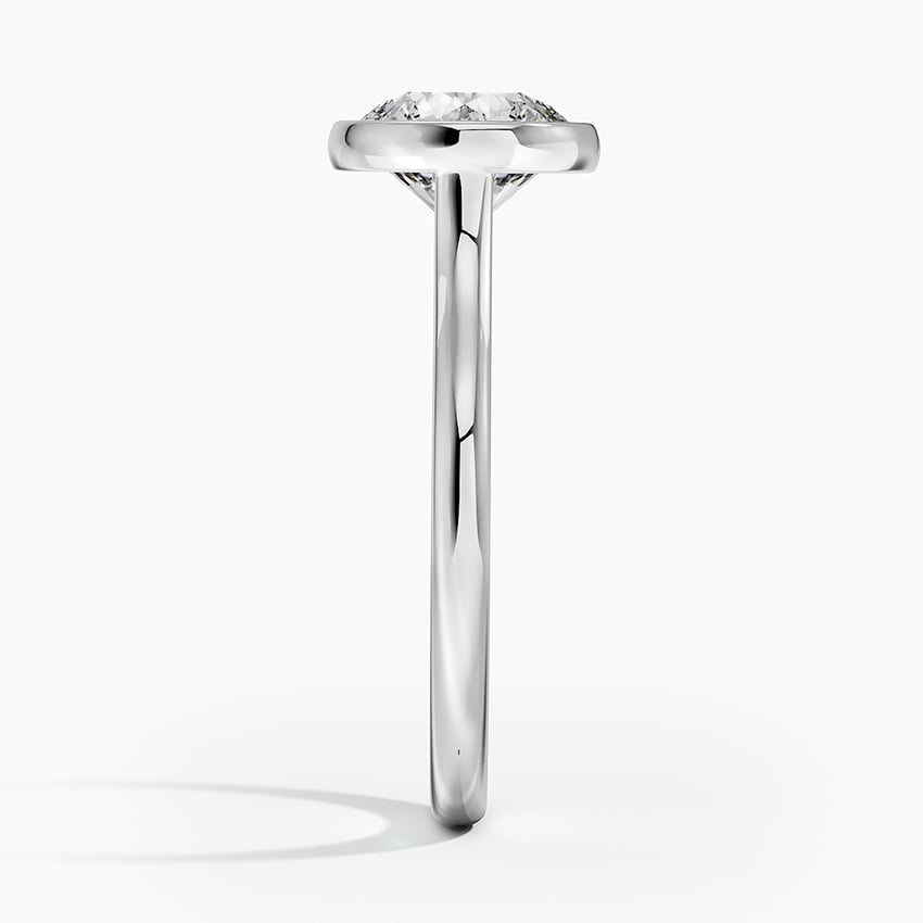 Solitaire Bezel Moissanite Engagement Ring-VOOGME