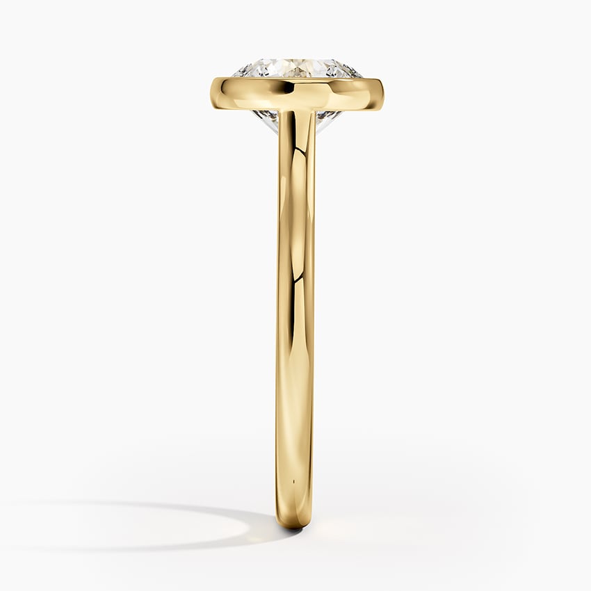 Solitaire Bezel Moissanite Engagement Ring-VOOGME