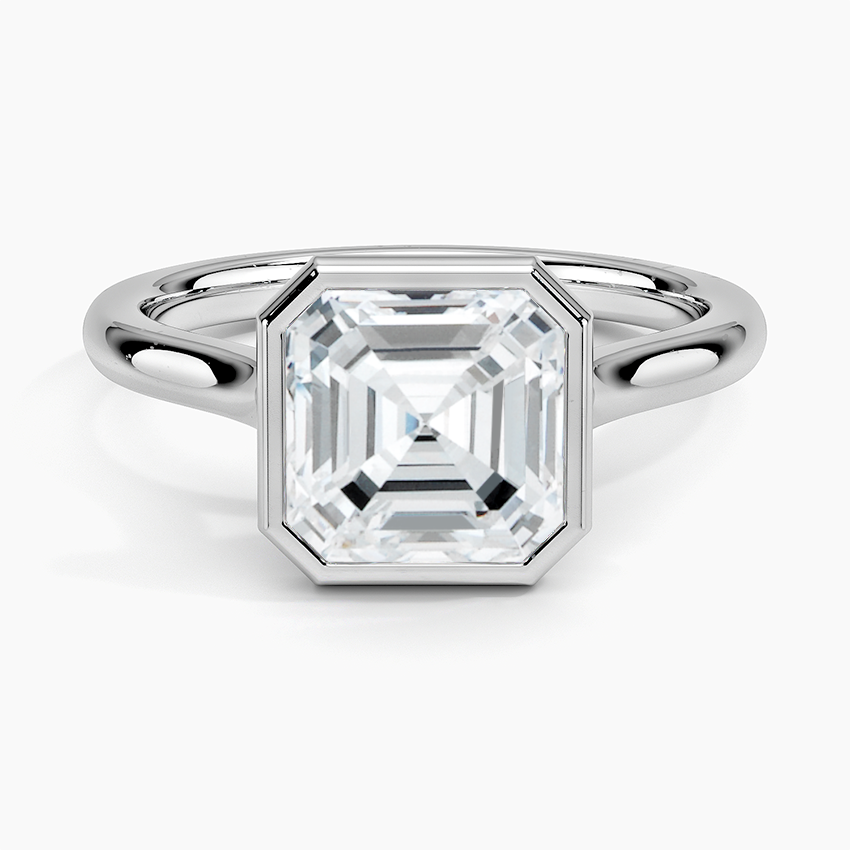 Solitaire Bezel Moissanite Engagement Ring-VOOGME
