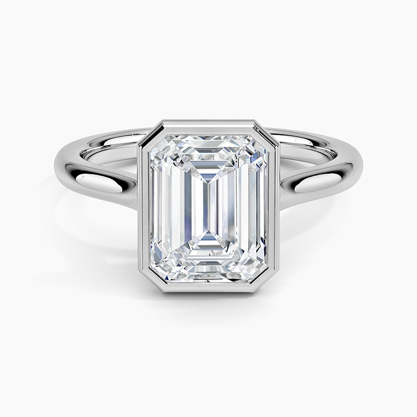 Solitaire Bezel Moissanite Engagement Ring-VOOGME