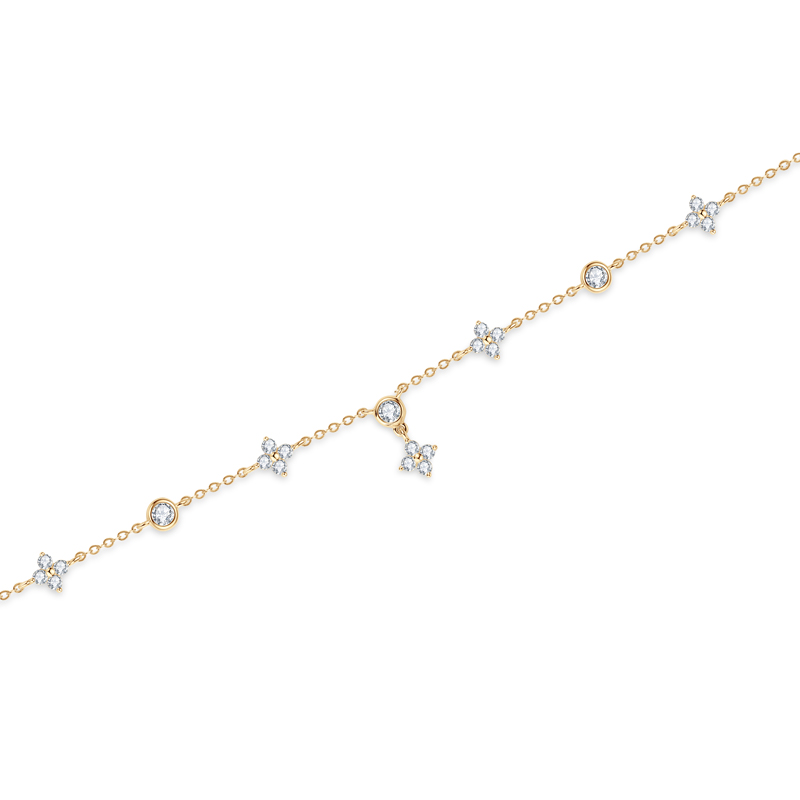 Ophelia Clover Moissanite Bracelet