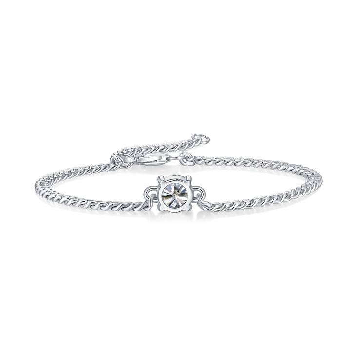 Plain Cuba Moissanite Bracelet-VOOGME