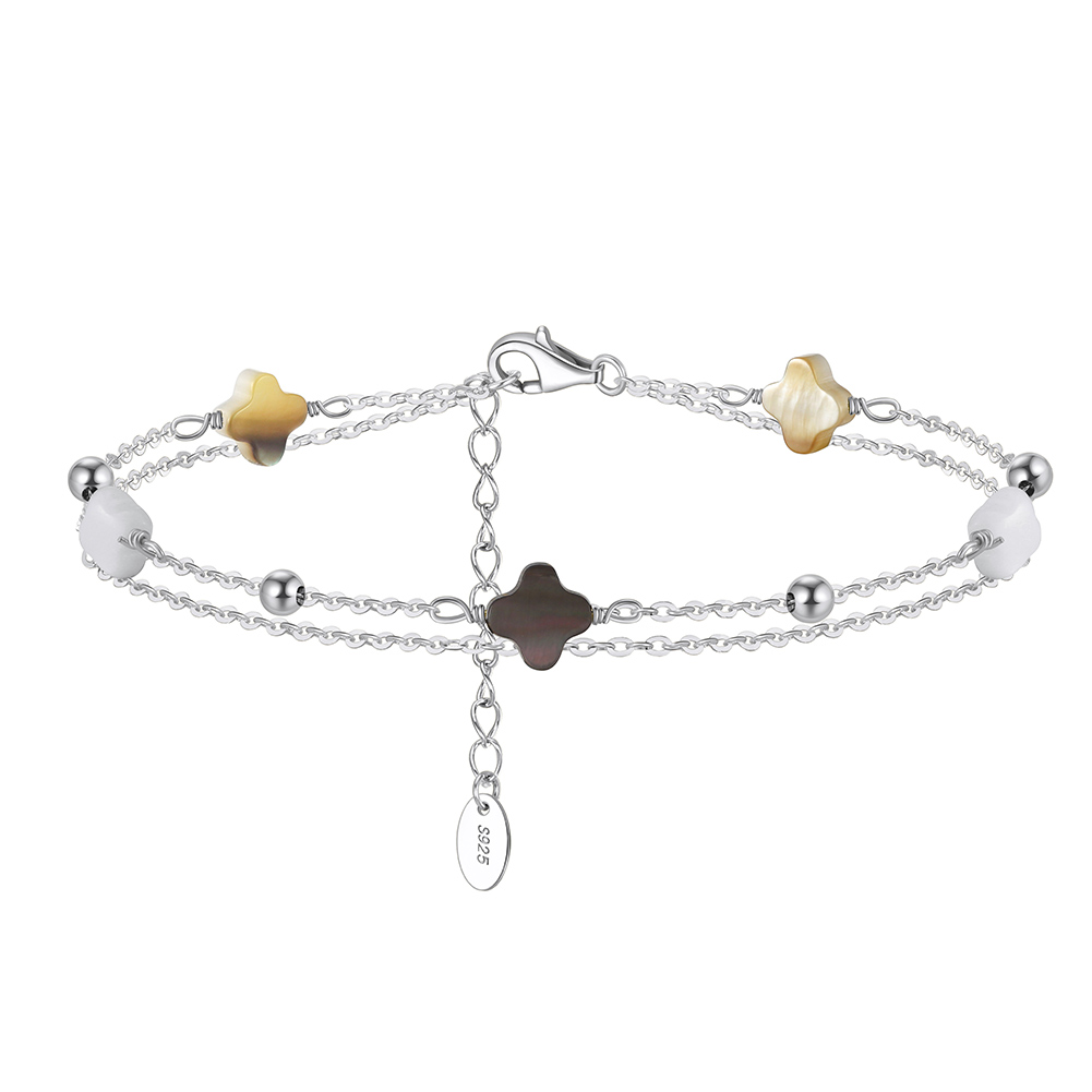 Cherish Clover Natural Shell Bracelet