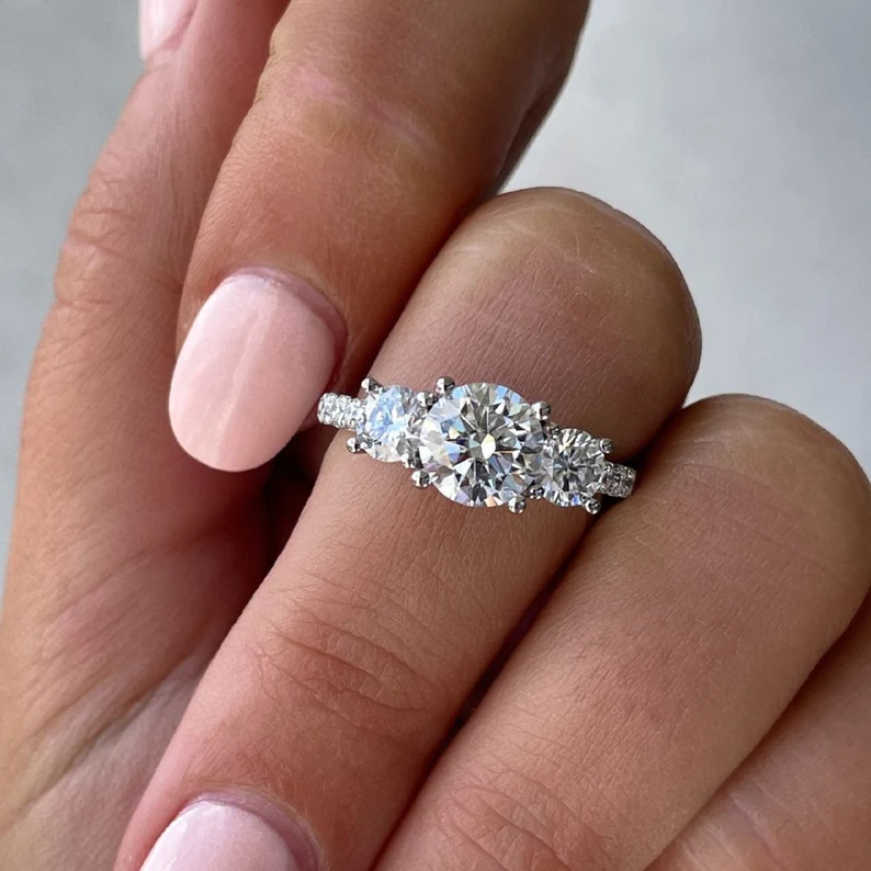 Three-Stone Moissanite Engagement Ring (1.8 ct.tw.)