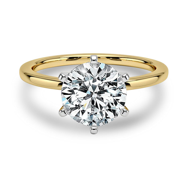 Mixed Metal Moissanite Engagement Ring-VOOGME
