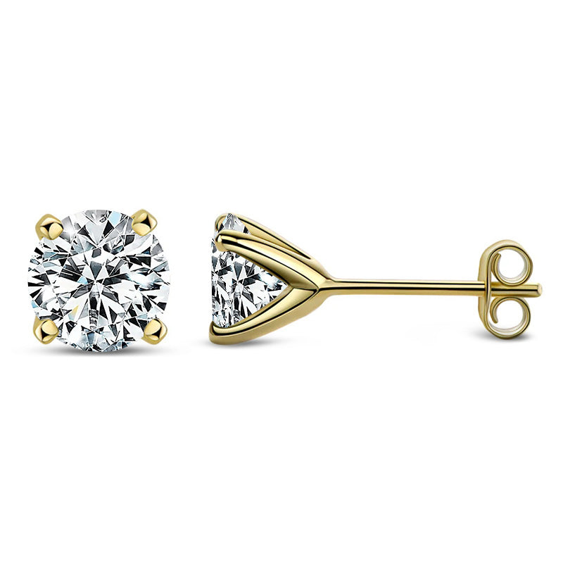 Four-Prong Martini Setting Moissanite Stud Earrings-VOOGME