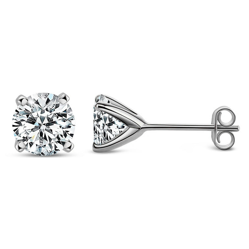 Four-Prong Martini Setting Moissanite Stud Earrings-VOOGME