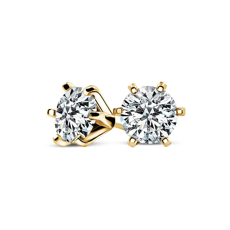 Stunning Classic Six-Prong Moissanite Stud Earrings-VOOGME