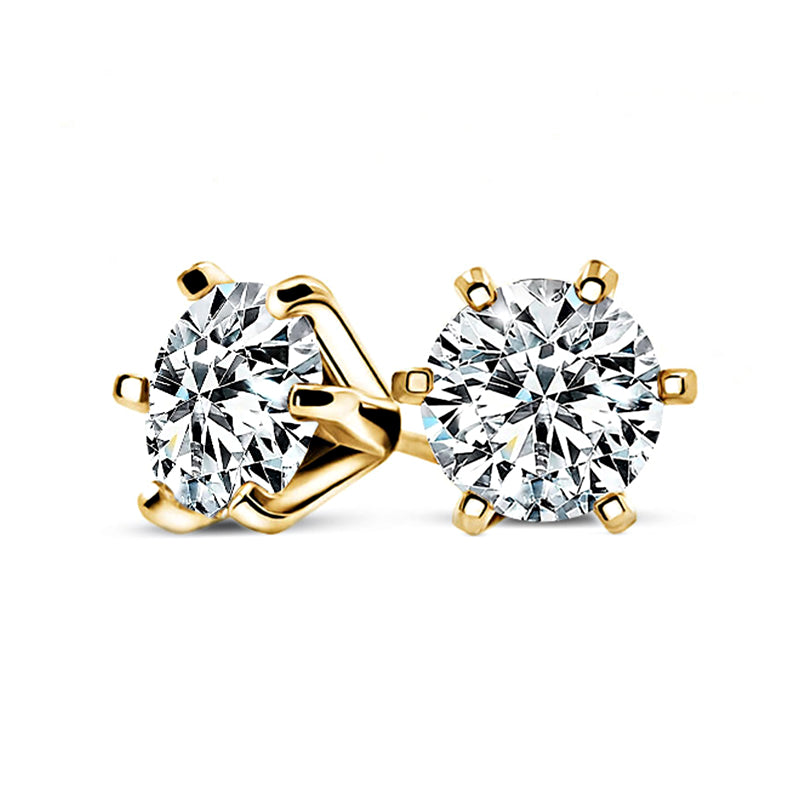 Stunning Classic Six-Prong Moissanite Stud Earrings-VOOGME