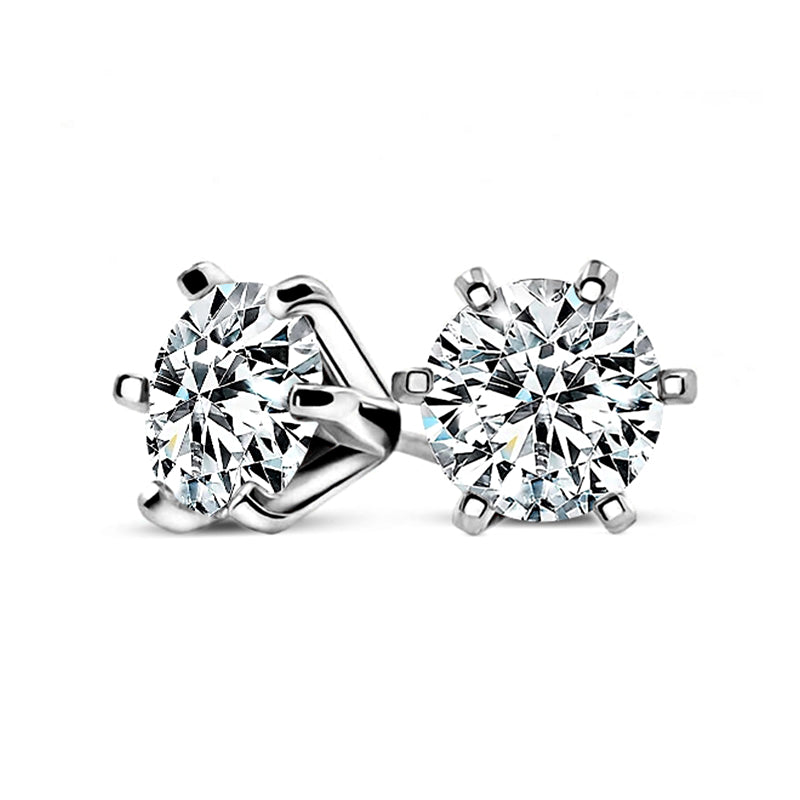Stunning Classic Six-Prong Moissanite Stud Earrings-VOOGME