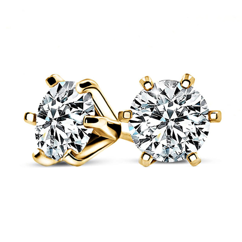 Stunning Classic Six-Prong Moissanite Stud Earrings-VOOGME