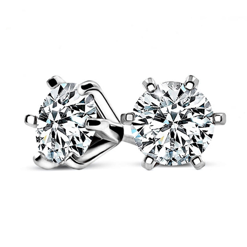 Stunning Classic Six-Prong Moissanite Stud Earrings-VOOGME