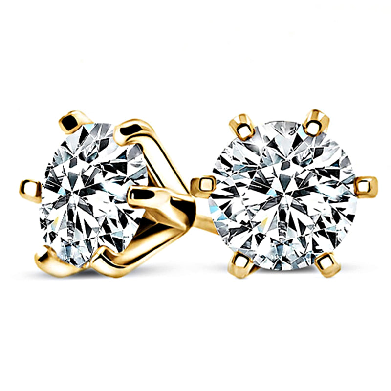 Stunning Classic Six-Prong Moissanite Stud Earrings-VOOGME