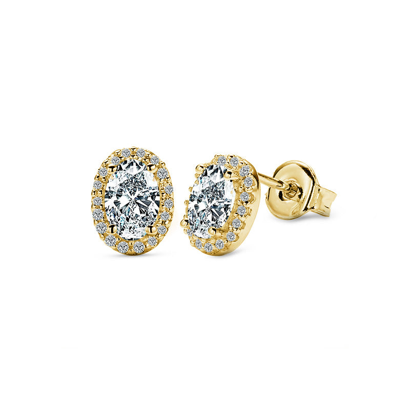 Florence Halo Moissanite Stud Earrings (1.0 ct.tw.)-VOOGME