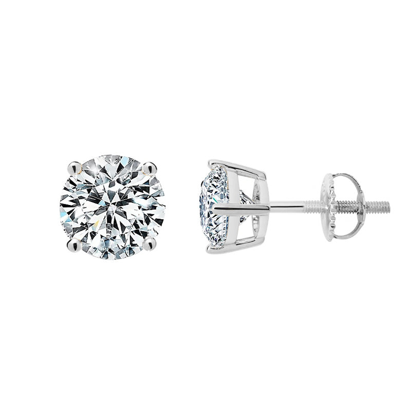 Four-Prong Screw Back Moissanite Earrings-VOOGME