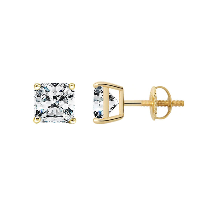Demeter Moissanite Stud Earrings (Screw Back Earrings)-VOOGME