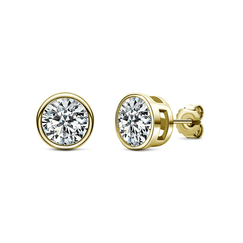 Special Bezel Setting Moissanite Stud Earrings-VOOGME