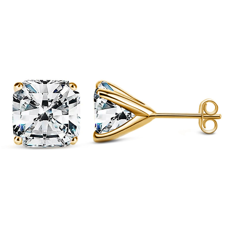 Four-Prong Martini Setting Asscher Moissanite Stud Earrings-VOOGME