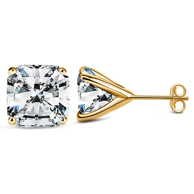 Four-Prong Martini Setting Asscher Moissanite Stud Earrings-VOOGME