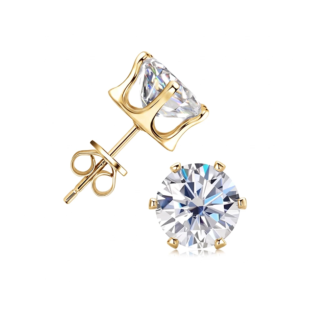 Paller Six Prong Moissanite Earrings