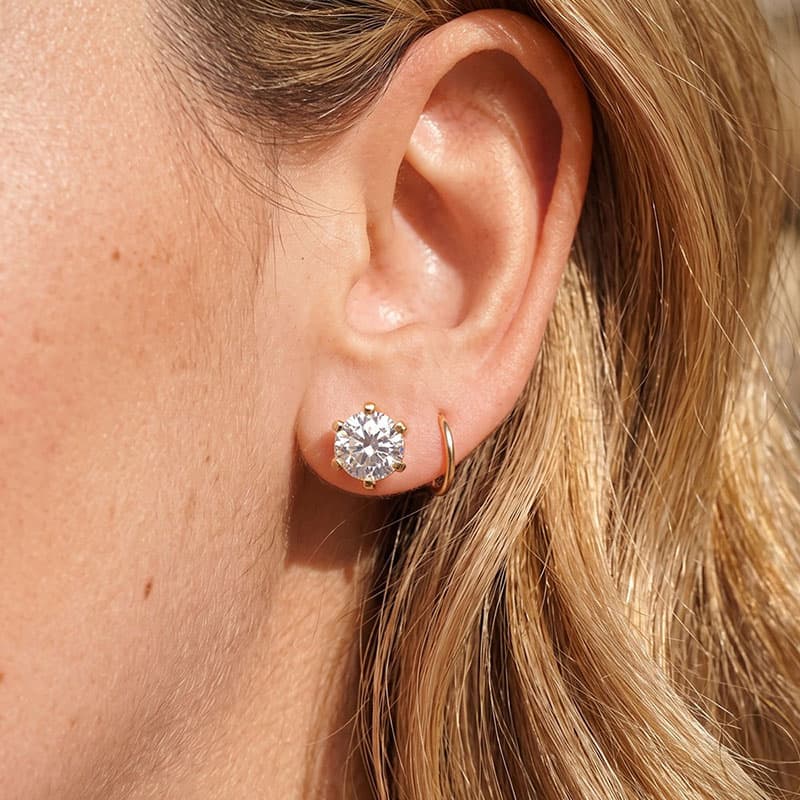 Paller Six Prong Moissanite Earrings