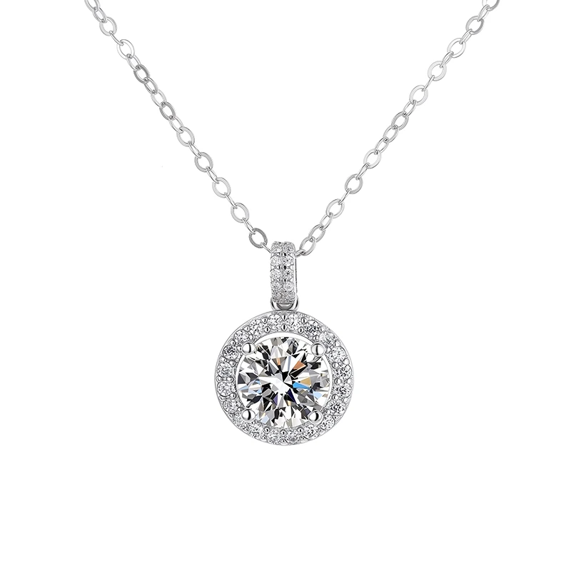 Tiling Halo Moissanite Pendant