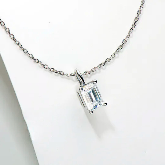 Emerald Shape Moissanite Pendant 1.0 ct