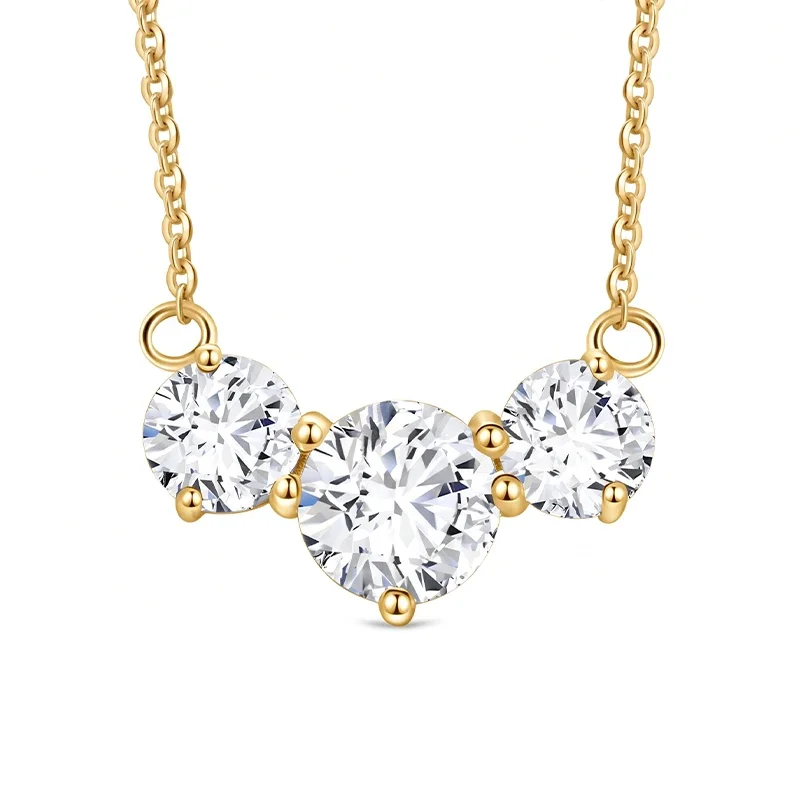 Classic Three Stones Moissanite Pendant 4.0 ct