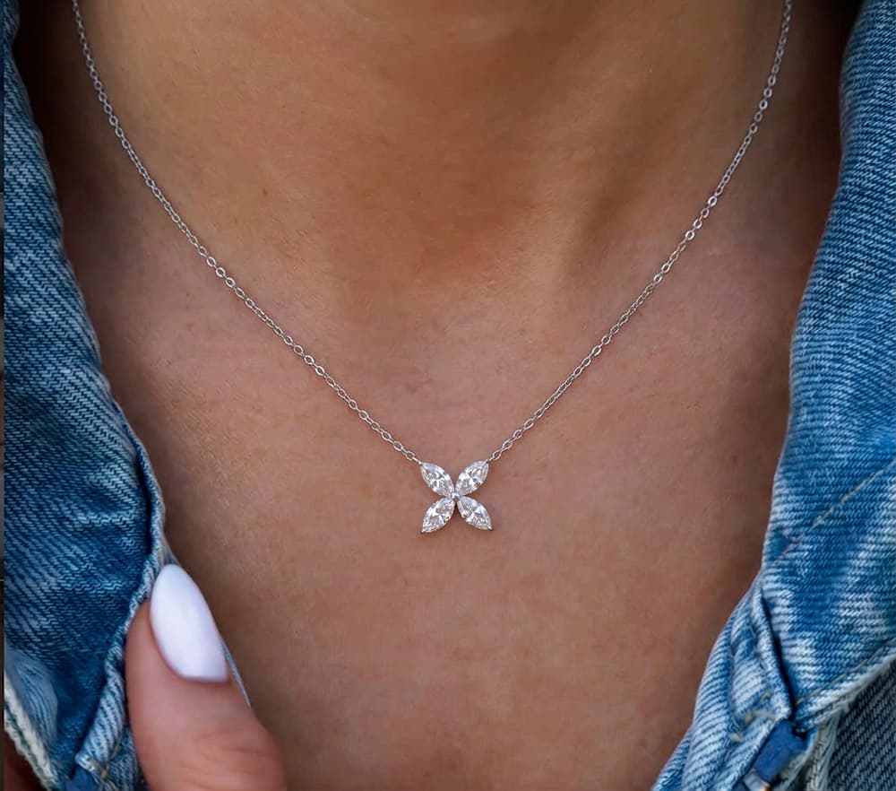 Four Leaf Clover Moissanite Necklace