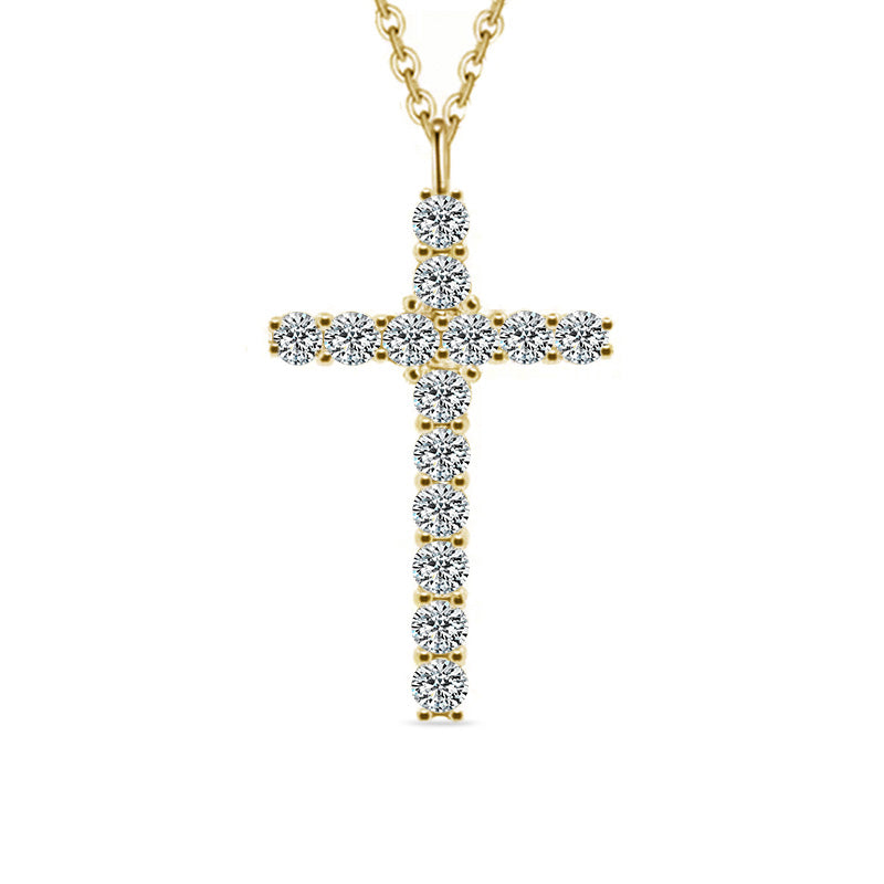 Lean Cross Moissanite Pendant-VOOGME