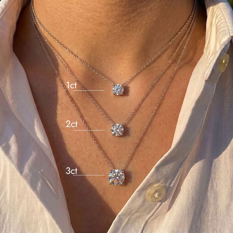 Classic Four-Prong Moissanite Necklace