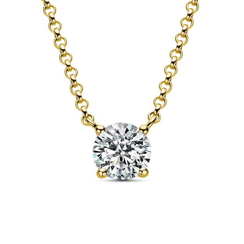Classic Four-Prong Moissanite Necklace-VOOGME