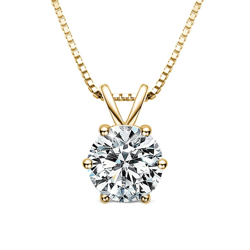 Classic Six-Prong Moissanite Pendant-VOOGME