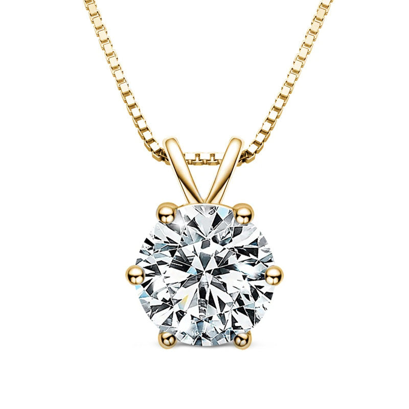 Classic Six-Prong Moissanite Pendant-VOOGME
