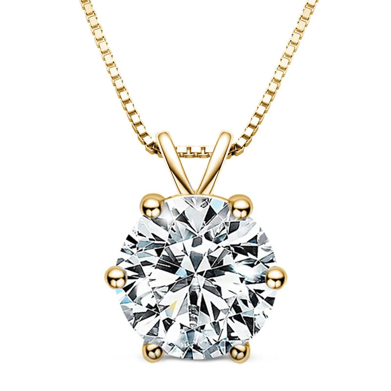 Classic Six-Prong Moissanite Pendant-VOOGME