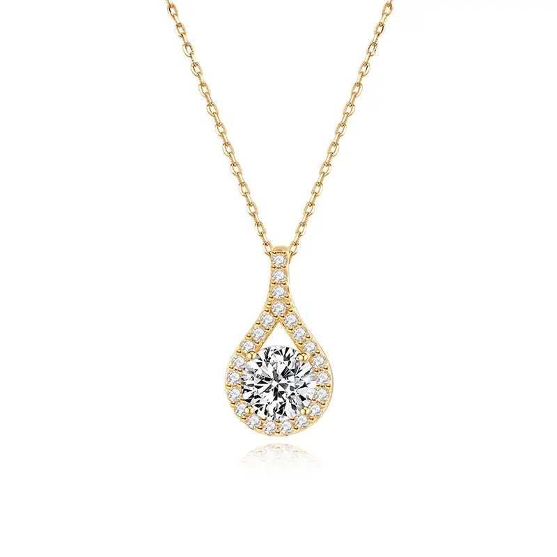 Fluid Halo Moissanite Pendant