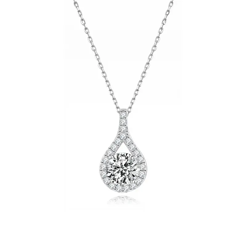Fluid Halo Moissanite Pendant