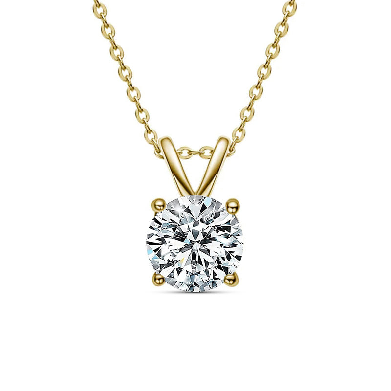 Classic Four-Prong Moissanite Pendant Necklace-VOOGME