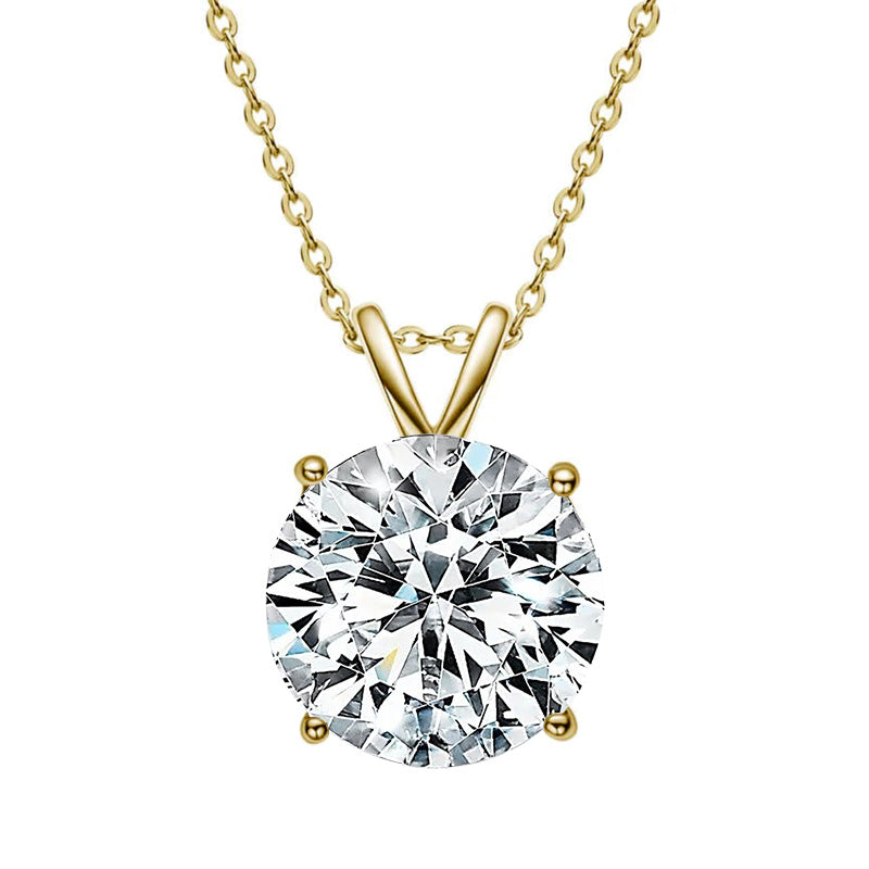 Classic Four-Prong Moissanite Pendant Necklace-VOOGME