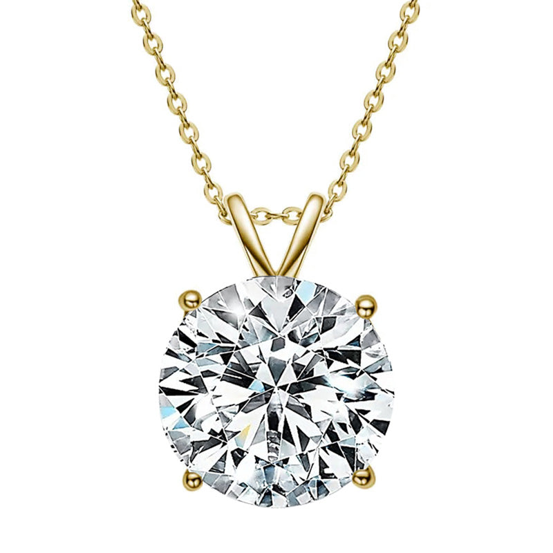 Classic Four-Prong Moissanite Pendant Necklace-VOOGME