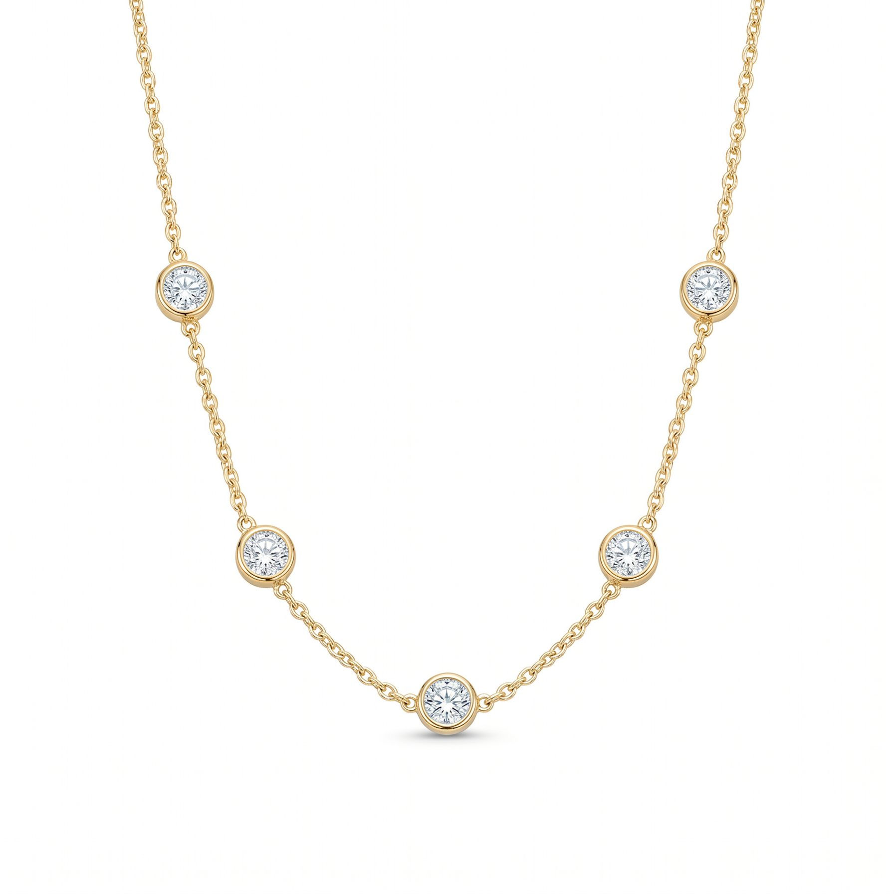 Cinq Bubbles Moissanite Necklace